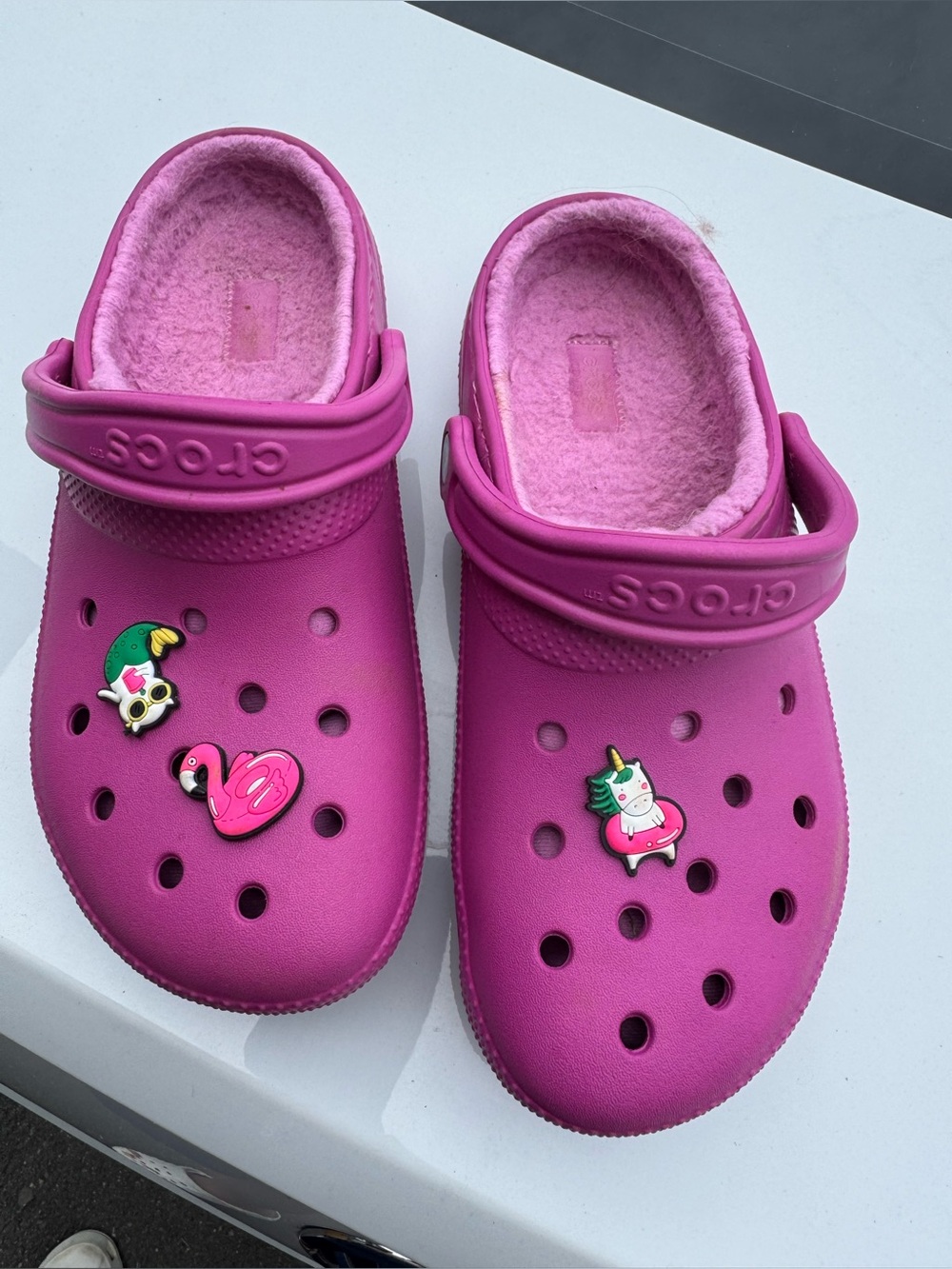 EUC Crocs Classic Lined Clog - Pink